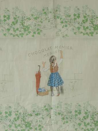 CHOCOLAT MENIER : Nappe de présentation illustrée 