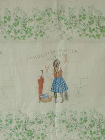 CHOCOLAT MENIER : Nappe de présentation illustrée 