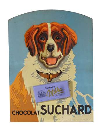 CHOCOLAT SUCHARD : Rare panonceau muni d'une 