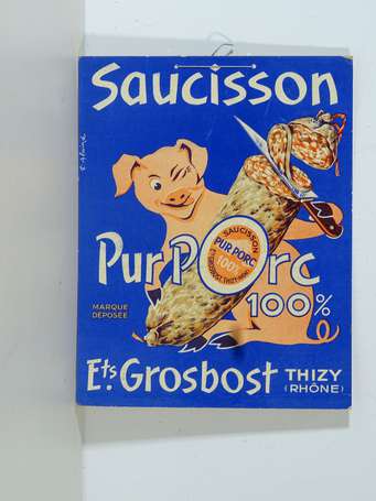 SAUCISSON Pur Porc 100% / Ets Grobost à Thizy : 
