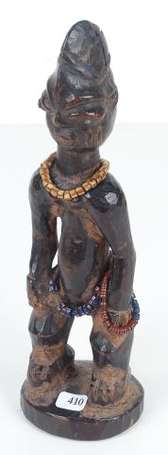 Ancienne statuette votive 'Ibedji' en bois mi-dur 