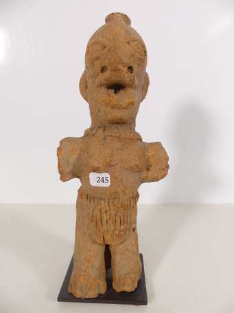 Ancienne et rare statuette en terre cuite à patine