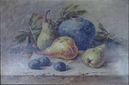 ARNOUX A. XIXe-XXe - Nature morte aux poires et 