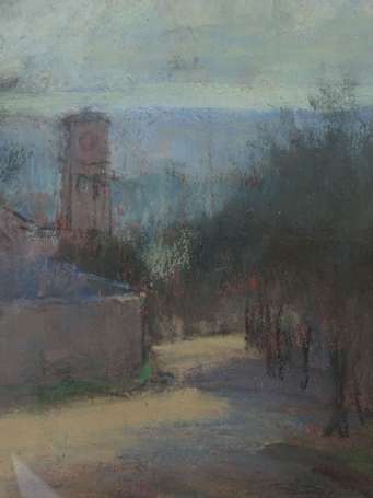 PASTEUR Marthe (XXe) - Eglise d'Albano. Pastel, 