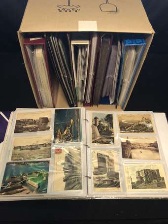 Divers - Carton de 8 albums de CPA / CPM / CPSM