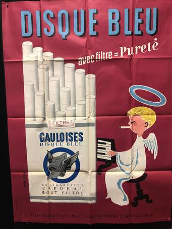 Tabac cigarette - GAULOISE DISQUE BLEU - affiche 