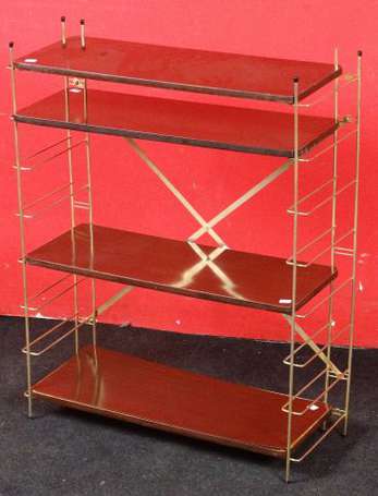 Etagère modulable en métal doré à quatre planches 