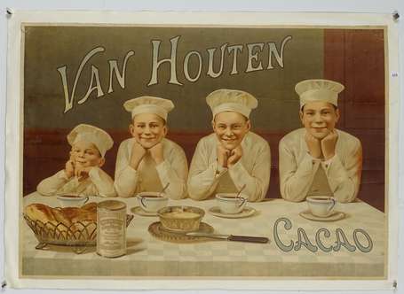 CACAO VAN HOUTEN : Affiche lithographiée illustrée