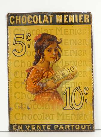 CHOCOLAT  MENIER :  Tôle lithographiée et embossée