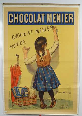 CHOCOLAT  MENIER : Affiche lithographiée illustrée