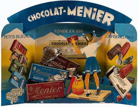 CHOCOLAT  MENIER : Très rare PLV diorama illustré 