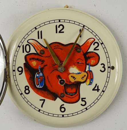 LA VACHE QUI RIT : Rare Horloge en faïence. Très 