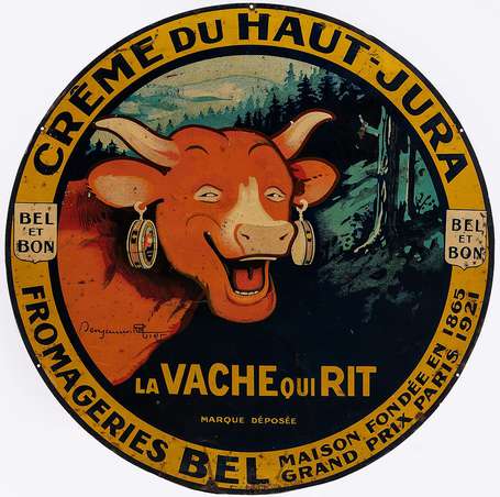 LA VACHE QUI RIT Crème du Haut-Jura : Rare tôle 