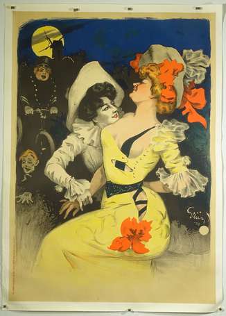 PIERROT ET COLOMBINE : Affiche lithographiée avant