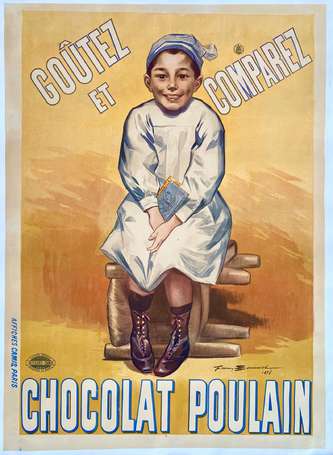 CHOCOLAT POULAIN : Affiche lithographiée signée 