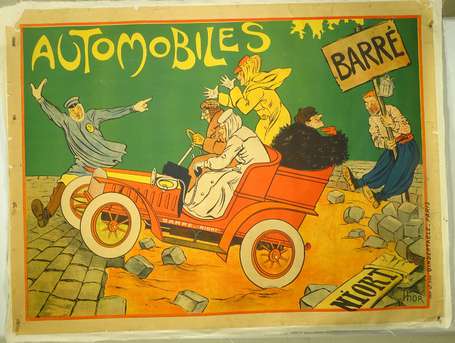 AUTOMOBILES BARRÉ /à Niort : Affiche lithographiée