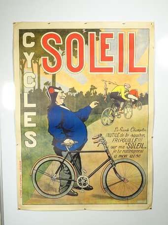 CYCLE SOLEIL : Affiche lithographiée illustrée 