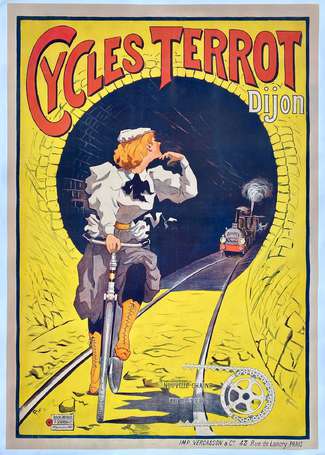 CYCLES TERROT /à Dijon : Affiche lithographiée 