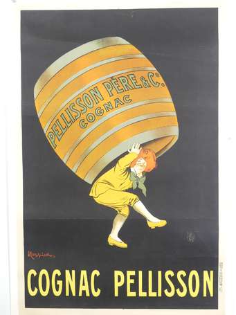 COGNAC PELISSON : Affiche lithographiée signée 