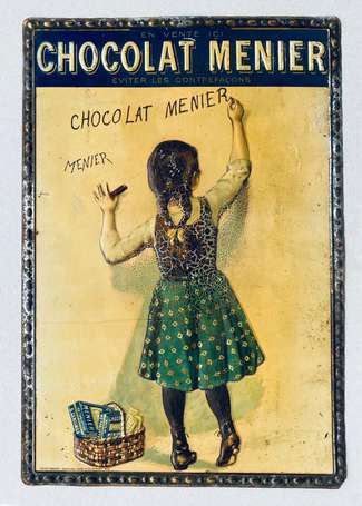 CHOCOLAT MENIER  : Tôle lithographiée embossée, 