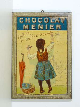 CHOCOLAT MENIER  : Tôle lithographiée embossée, 