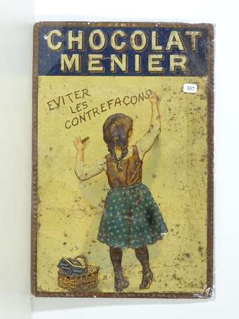 CHOCOLAT MENIER  : Tôle lithographiée embossée, 