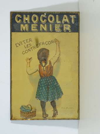 CHOCOLAT MENIER  : Tôle lithographiée embossée, 