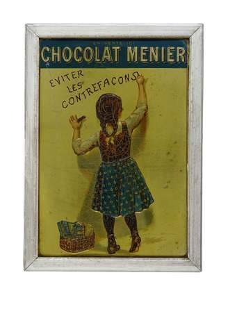 CHOCOLAT MENIER  : Tôle lithographiée embossée, 