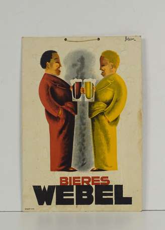 BIERES WEBEL /à Tours : Panonceau lithographié 