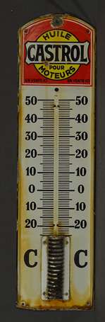 CASTROL : Thermomètre émaillé. Il manque la 