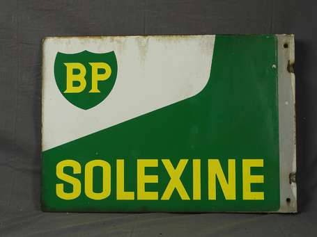 SOLEXINE : Plaque émaillée double-face à équerre. 