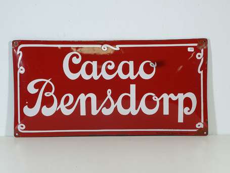 CACAO BENSDORP : Bandeau émaillé bombé. 