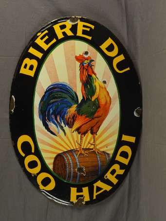 BIÈRE DU COQ HARDI : Rare version de plaque 