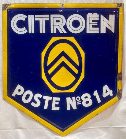 CITROËN « Poste N°814 : Plaque émaillée 