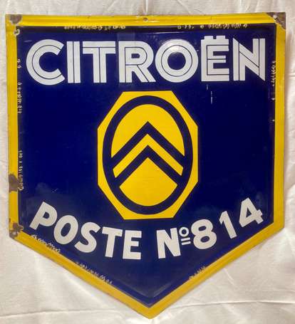 CITROËN « Poste N°814 : Plaque émaillée 