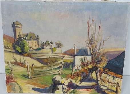 LABORIE Jean (1912- ) - Château en campagne. Huile