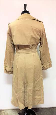 CELINE - Trench-coat en toile de coton beige. T. 