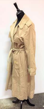 CELINE - Trench-coat en toile de coton beige. T. 