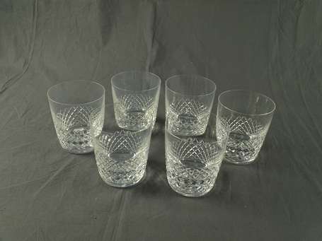 LALIQUE France - Suite de 6 verres à whisky en 