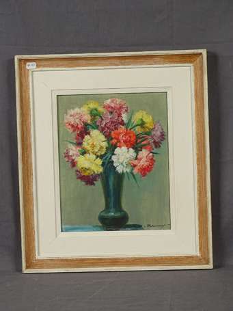 REMY Paul (1897-1981) Bouquet. Huile sur carton 