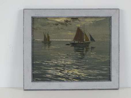 LHERMITTE Georges (1882-1967) Voiliers en mer au 