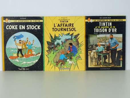 Hergé : 3 albums : Tintin ; Coke en stock en 