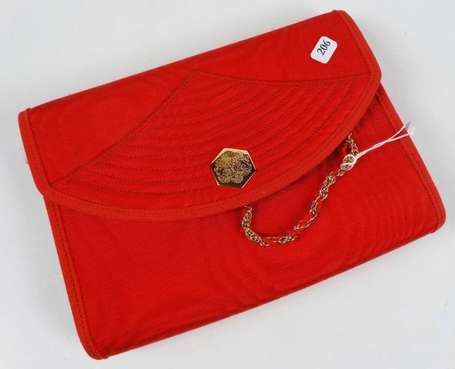 REVILLON - Sac de soirée en satin rouge avec 