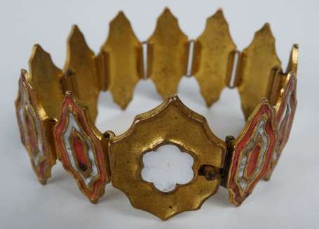 LINE VAUTRIN (1913-1997) - Bracelet en bronze doré