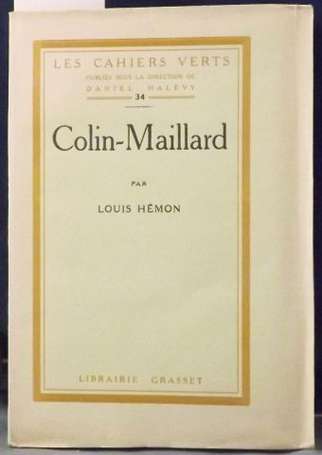 HÉMON Louis Colin-Maillard. P., Grasset 