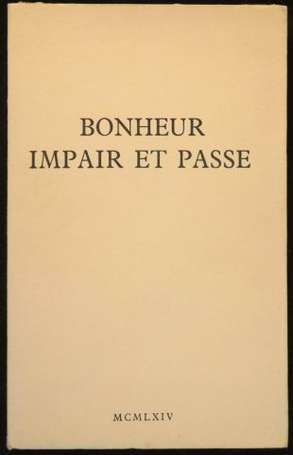 ‎SAGAN Françoise Bonheur impair et passe. Théâtre.