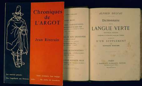 DELVAU Alfred Dictionnaire de la langue verte. 