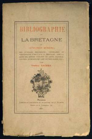 SACHER Frédéric Bibliographie de la Bretagne ou 