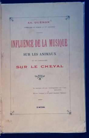 GUÉNON Adolphe Influence de la Musique sur les 