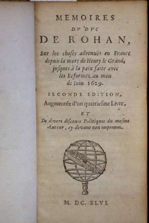 ROHAN (Henri, duc de) - Mémoires du Duc de Rohan, 